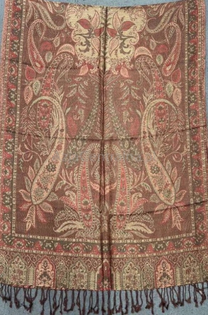 Damski dwustronny szal jedwabny jesienny wielokolorowy