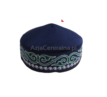 Granatowa męska czapka krymka tubeteika haftowana (56,57cm)
