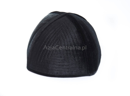 Krymka pikowana czapka męska jarmułka CZARNA (56,57,58,59cm)