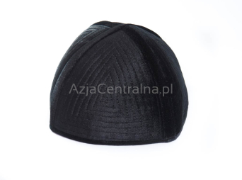 Krymka pikowana czapka męska jarmułka CZARNA (56,57,58,59cm)