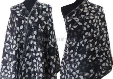 Elegancki dwustronny damski szal z wełny merynosów. Gatunek premium.