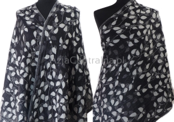 Elegancki dwustronny damski szal z wełny merynosów. Gatunek premium.