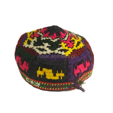 Uzbecka czapka męska damska krymka tkany haft Vintage (58cm)