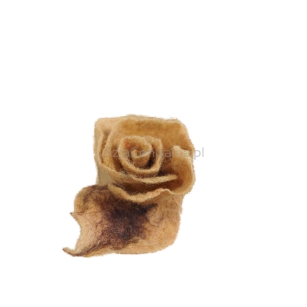 Broszka filcowa kwiat beżowy mały