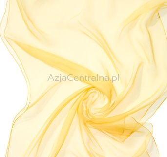 Szal jedwabny szyfon SŁONECZNIKOWY 180x55cm 100% jedwab