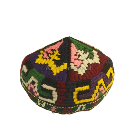 Uzbecka czapka męska damska krymka tkany haft Vintage (54cm)