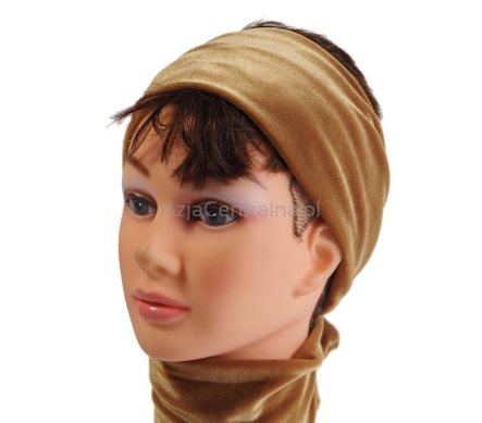 Szeroka welurowa opaska do włosów ZŁOTA