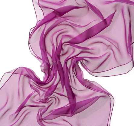 Szal jedwabny szyfon PURPUROWY 180x55cm 100% jedwab