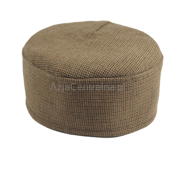 Męska czapka krymka wełniana brązowa w kratę