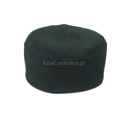 Krymka czapka męska czarna pikowana z weluru