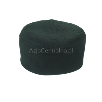 Krymka czapka męska czarna pikowana z weluru