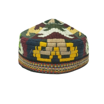 Uzbecka czapka męska damska krymka tkany haft Vintage (56cm)