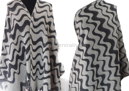 Wełniany damski szal merynos dwustronny