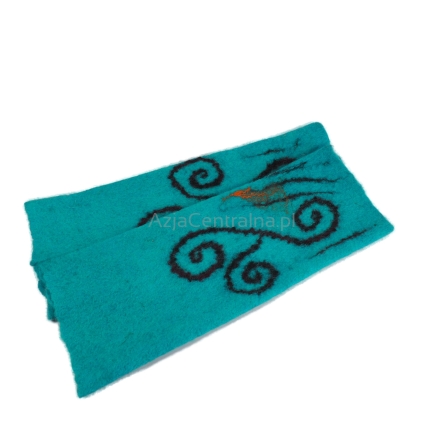 Damskie mitenki filcowe turkusowe