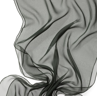 Szal jedwabny szyfon ZIELONY LAS 180x55cm 100% jedwab