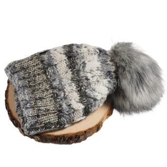 Ciepła czapka zimowa z pomponem Alpaka