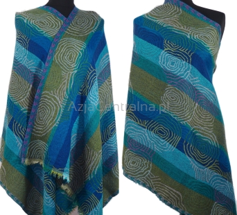 Damski szal wełniany Turkusowy