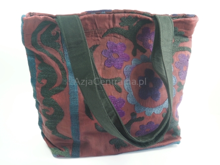 Torba wyszywana z jedwabnymi wzorami Suzani