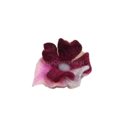 Broszka filcowa kwiat z wełny i jedwabiu
