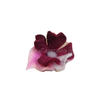 Broszka filcowa kwiat z wełny i jedwabiu