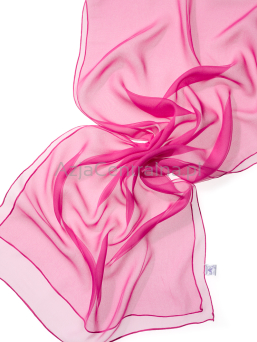 Szal jedwabny szyfon CYKLAMEN 180x55cm 100% jedwab