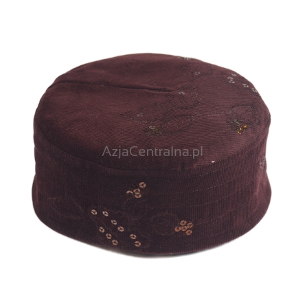 Krymka czapka sztruksowa bordowa