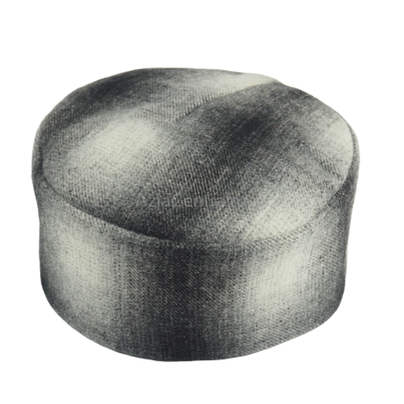 Męska czapka krymka wełniana czarno szara w kratę