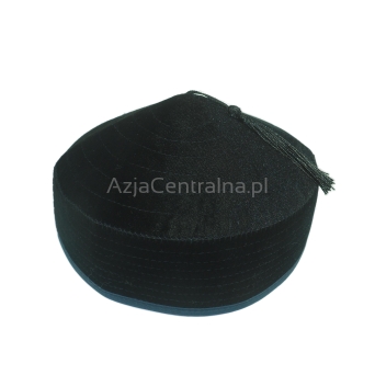 Męska czapka krymka pikowana kazachska Czarna (57cm)