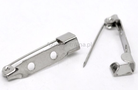 Baza do broszek w kolorze srebrnym 20x5 mm