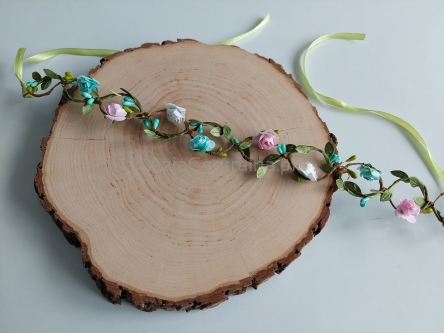 Wianek opaska kwiecista Pastelowa