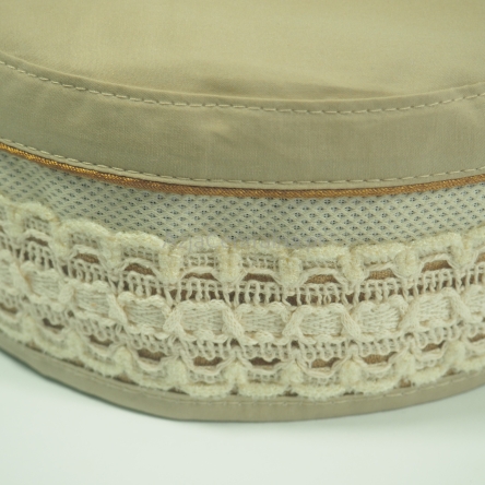 Letnia czapka męska krymka ciemnobeżowa z bawełnianą taśmą