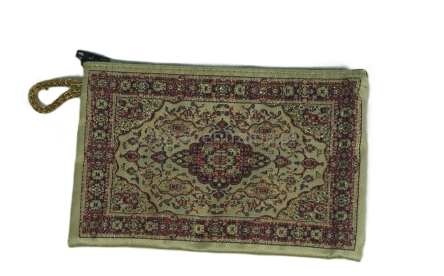 Etui saszetka mini kosmetyczka orientalna złota beżowa10x15cm