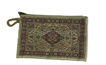 Etui saszetka mini kosmetyczka orientalna złota beżowa10x15cm