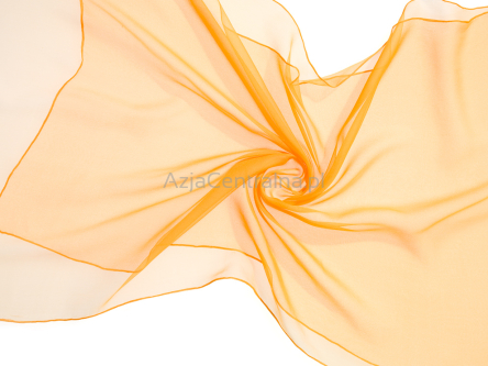 Szal jedwabny szyfon ŻÓŁTY 180x55cm 100% jedwab