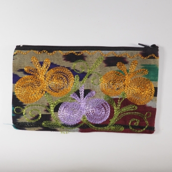 Uzbecka kosmetyczka etui ikat z haftem Suzani