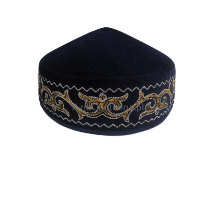 Krymka czapka męska kazachska aksamitna etno boho (59,58cm)