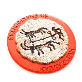 Magnes z rysunkiem naskalnym petroglifami z Kirgistanu