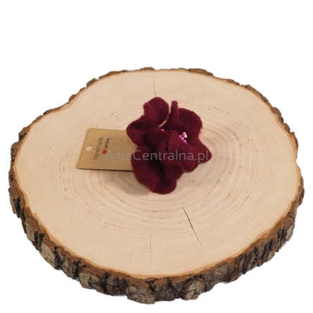 Broszka filcowa kwiat Bordowy