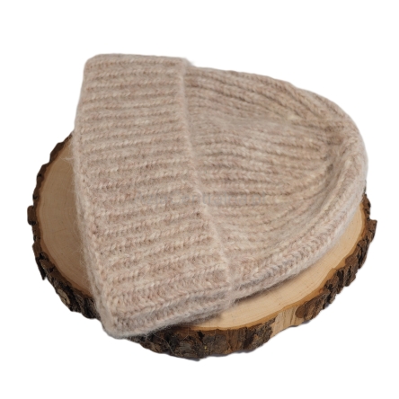 Ciepła czapka damska zimowa wełniana Alpaka Moher BEŻ