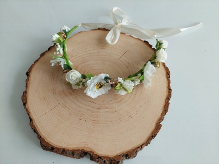 Wianek opaska na głowę Biała Komunijna