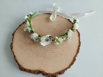 Wianek opaska na głowę Biała Komunijna