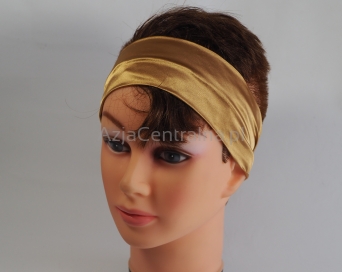Damska satynowa opaska do włosów ZŁOTA