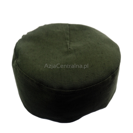 Krymka męska czapka lniana zielona