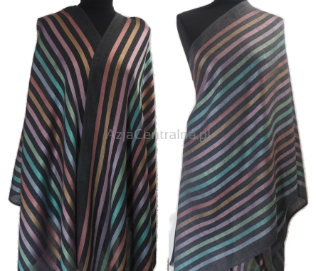 Męski damski dwustronny grafitowy szal z wełny merynosów i jedwabiu