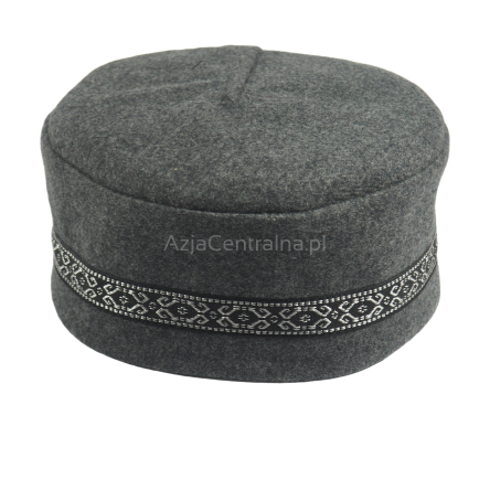 Męska czapka krymka mycka wełniana szary popiel