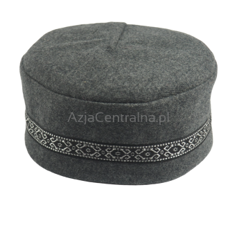 Męska czapka krymka mycka wełniana szary popiel