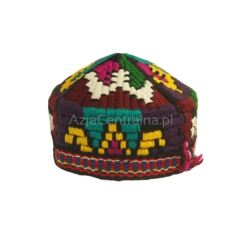 Uzbecka czapka dziecięca krymka tkany haft Vintage (53cm)