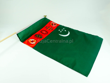 Flaga na patyku Turkmenistanu Republika Turkmenistan, maps of Turkmenistan AzjaCentralna.pl- 