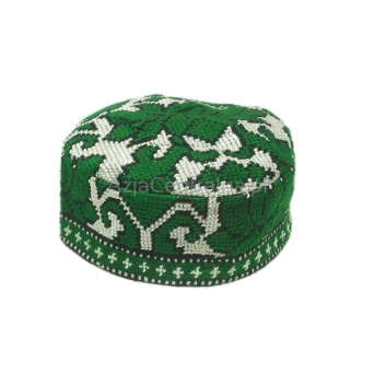 Męska damska czapka krymka zielona haftowana (56cm)