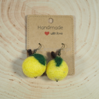Kolczyki filcowe z wełny merino JABŁUSZKA